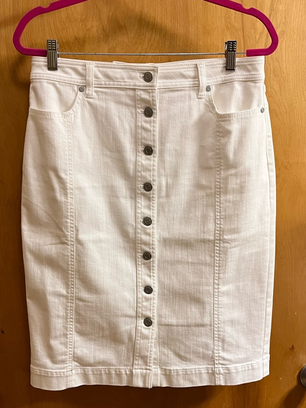 Talbots Perfect white denim skirt for summer!